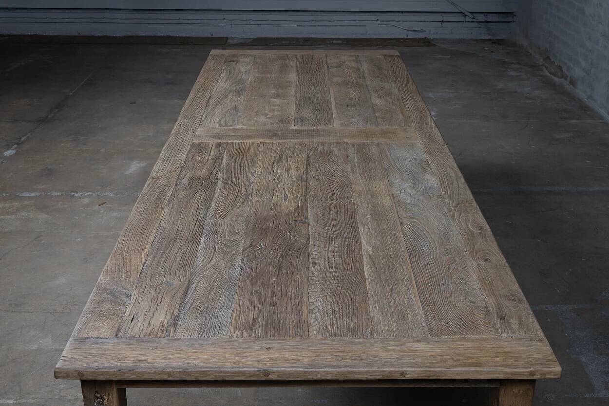 French style solid oak farmhouse table - 300 cm length