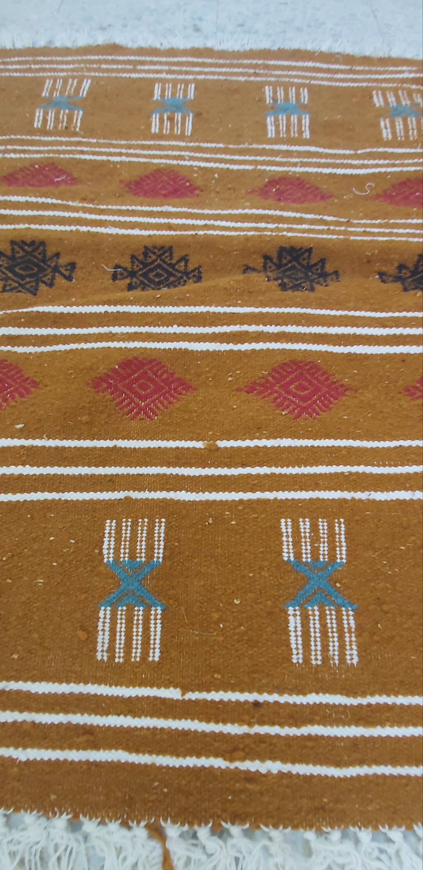 Tapis kilim multicolore fait main traditionnel
