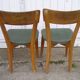 Pair of 1960 chairs, green skai and wood