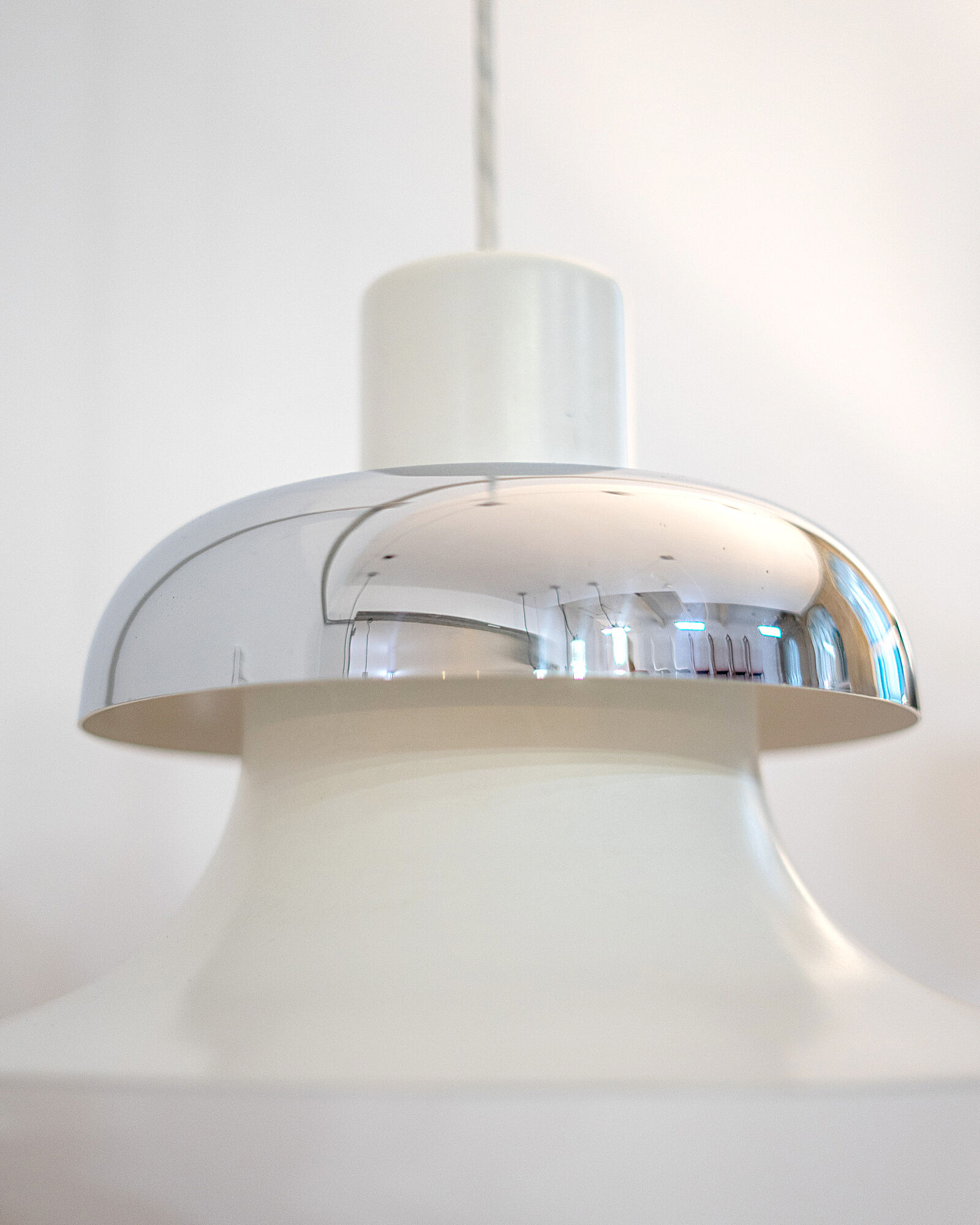 Mandalay White and Silver Pendant Lamp by Andreas Hansen for Louis Poulsen, Denmark