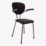 Tubax chair from the 50s, chrome and black imitation leather