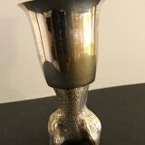 Calice or silver metal glass with dog's head 19th century