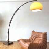 Wooden arc floor lamp circa 1970