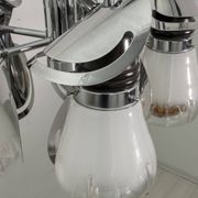 Mazzega Mid-Century Modern Italian Murano Glass and Steel Chandelier, 1970s