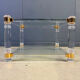 Lucite and brass coffee table, 1970s