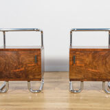 Mid-century nightstands Bauhaus from Mücke-Melder, 1930s, Czechoslovakia, set of 2