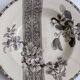 Hollow decorative plate Choisy-le-Roi black flowers and border