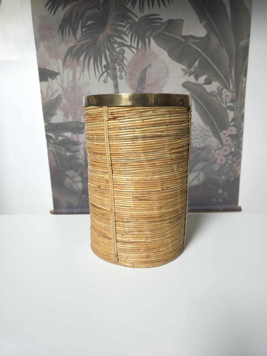 1970 Rattan basket Gabriella Crespi style