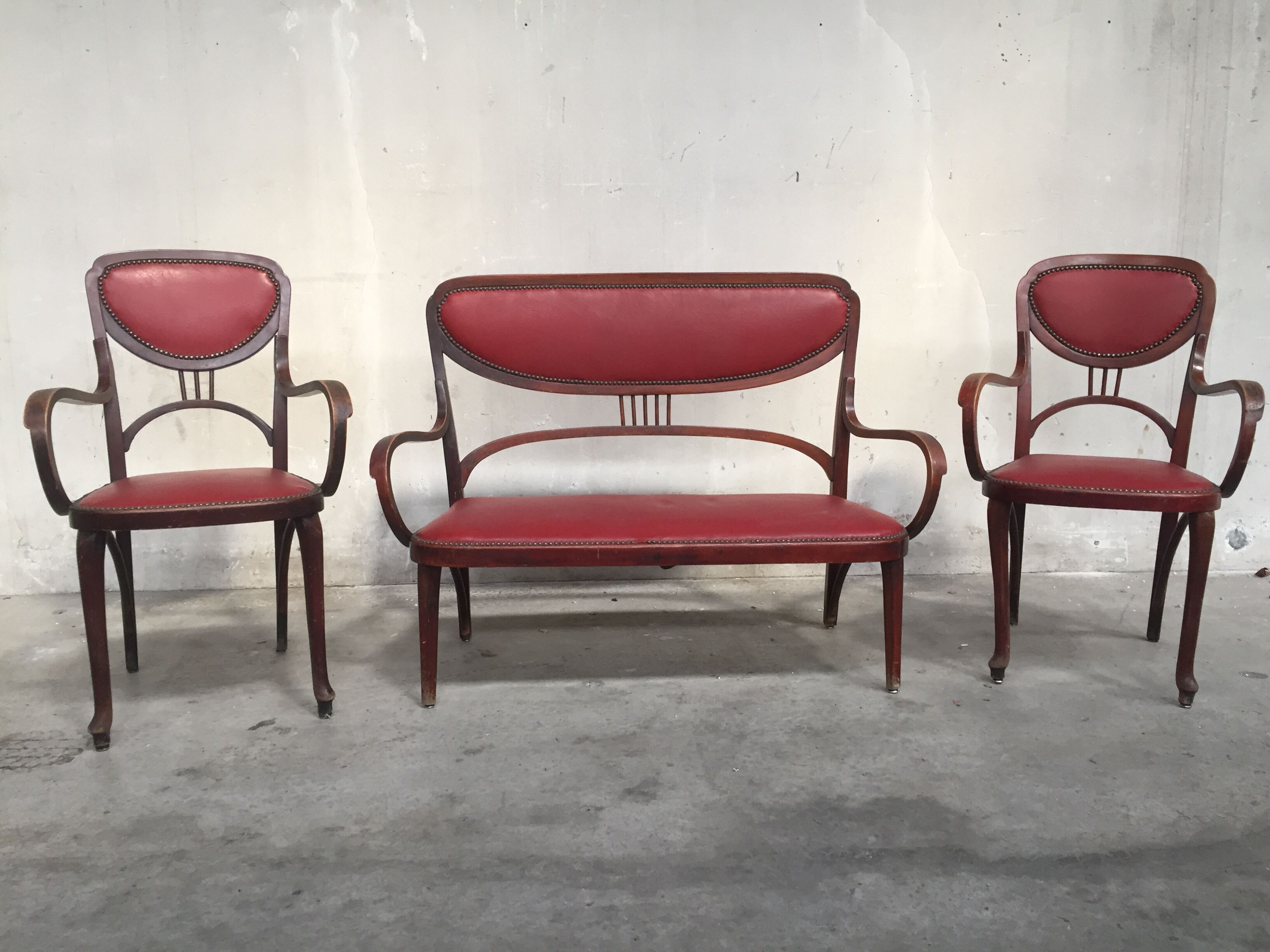 Seat and 2 armchairs 1900 Thonet
