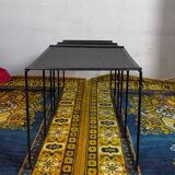 Vintage black metal trundle tables 1950