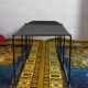 Vintage black metal trundle tables 1950