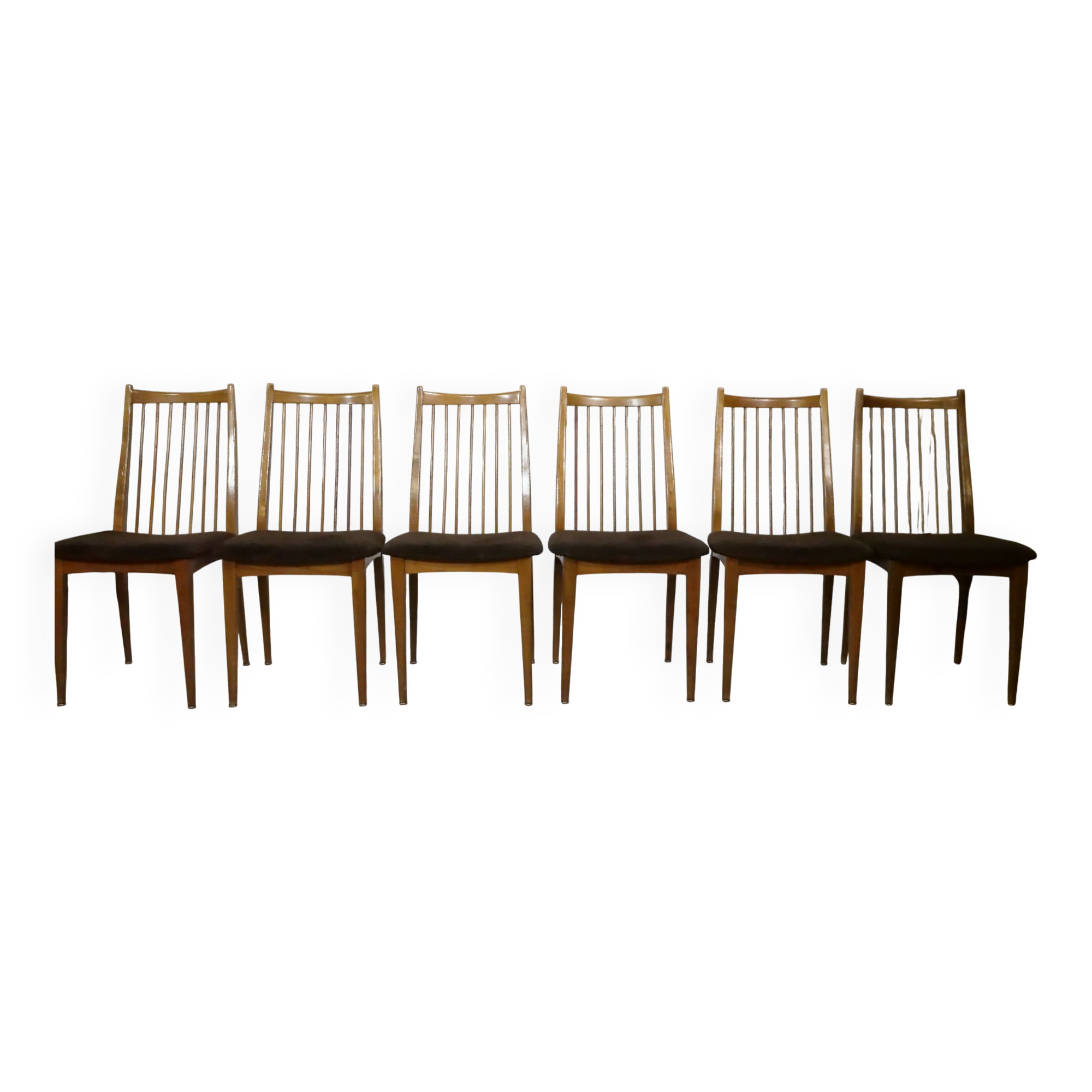 Mid-Century Teak Dining Chairs by WK Möbel, Set of 6, 1960s Design