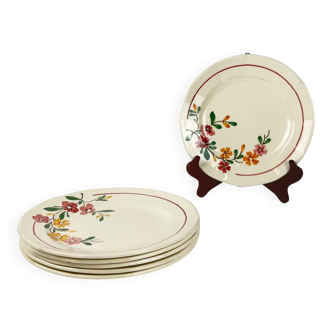 6 assiettes à dessert Sarreguemines "Bitche", fin XIXe - début XXe