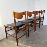 Set of 4 Italian chairs by Gianfranco Frattini.