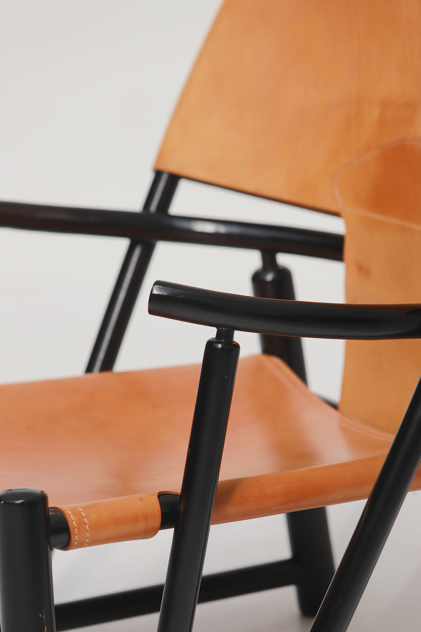 Hoop lounge chair by Werther Toffoloni & Piero Palange, cognac leather
