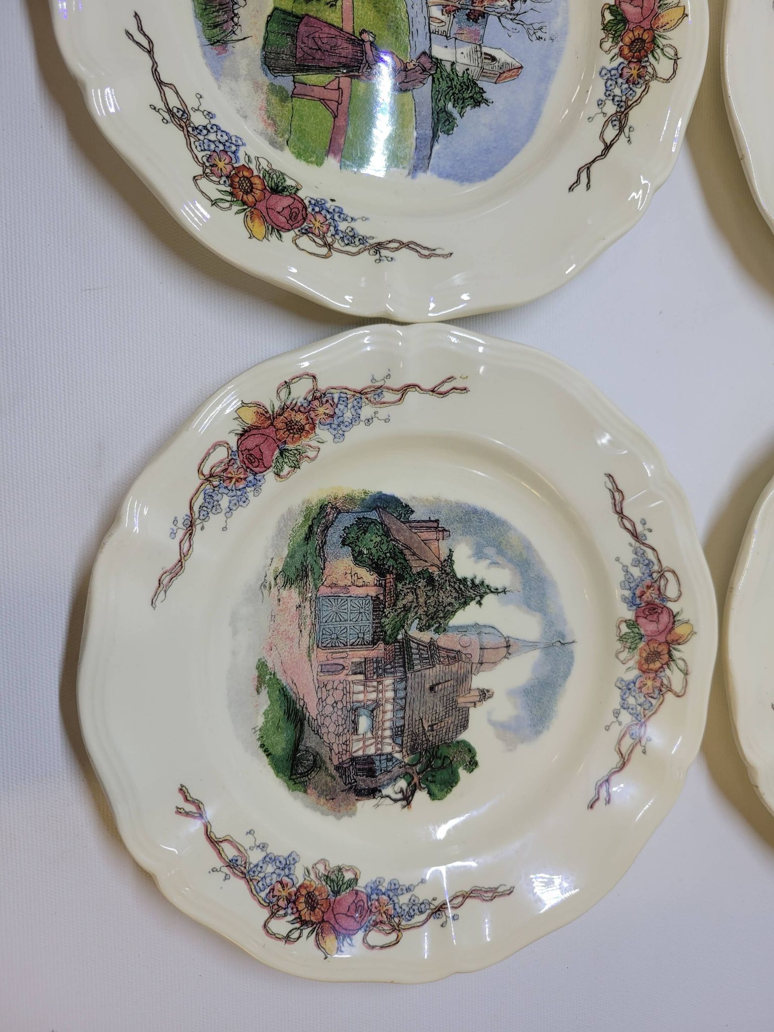 6 Small Dinner Plates Diameter 21 Cm Sarreguemines Obernai Loux