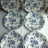 6 gien art deco flat plates model eyelets in blue
