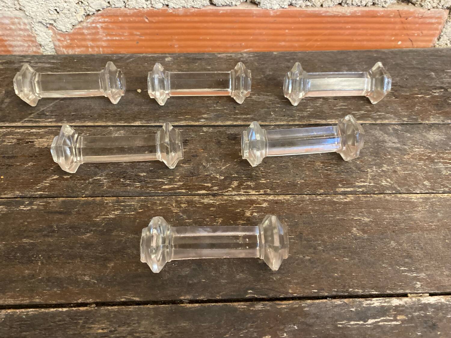 Series 6 Antique Knife Rest Moulded Glass Vintage Tableware
