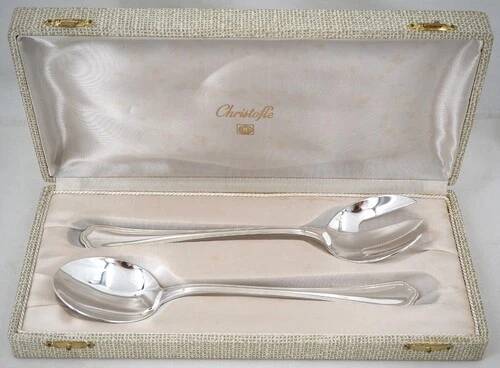 Christofle Spatours, cutlery set, 2-piece stew, silver-plated metal in near new condition.