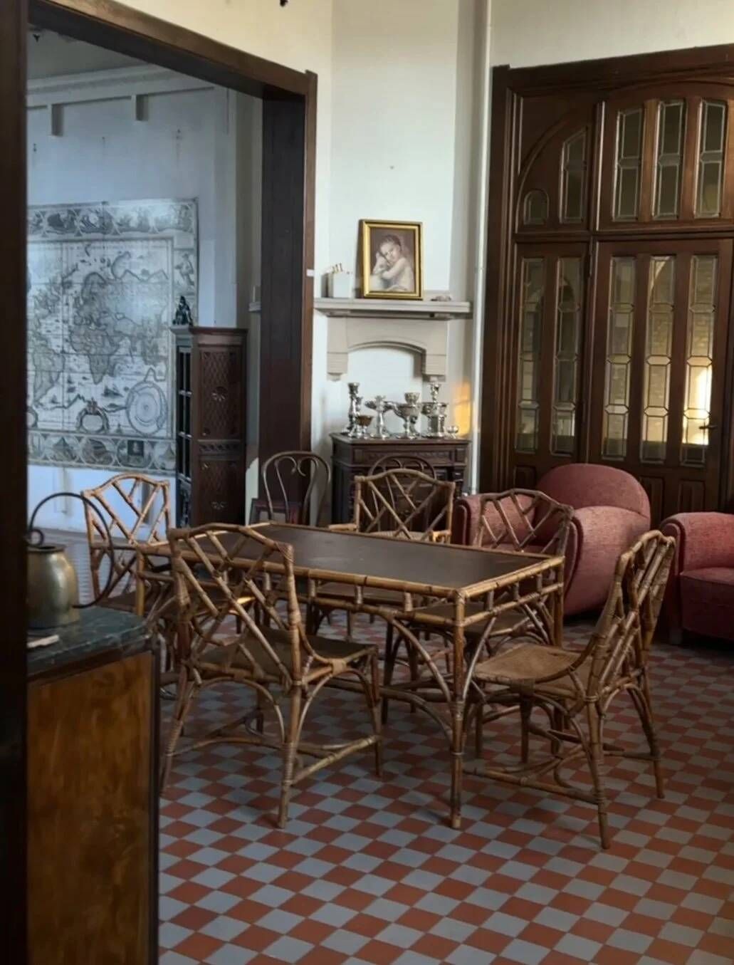 Vintage bamboo dining set in Chippendale style, Italy, year