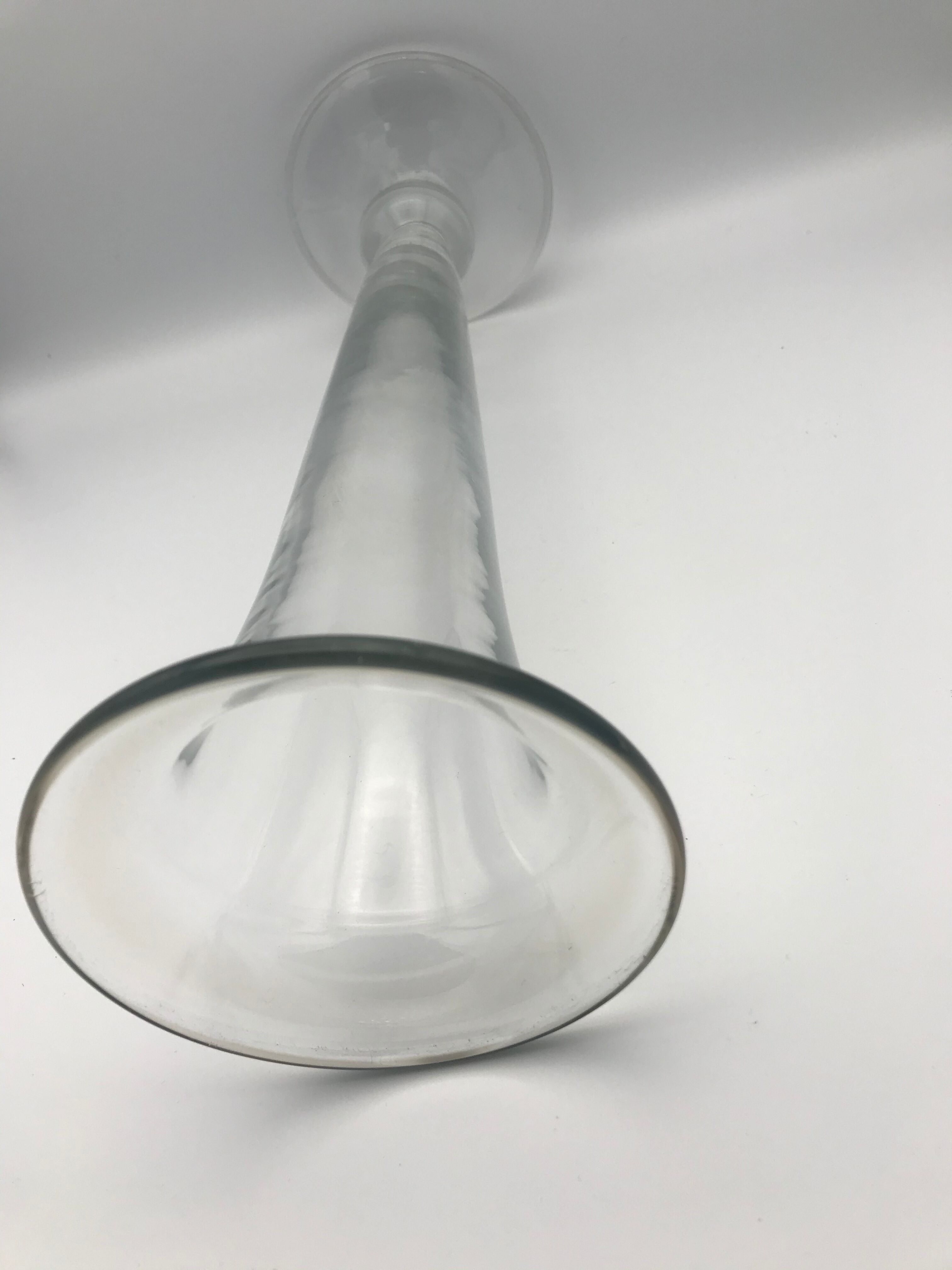 Vintage elongated glass vase 36 cm