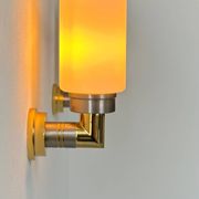 Pair of vintage sconces, opaline brass and steel, Germany 1970