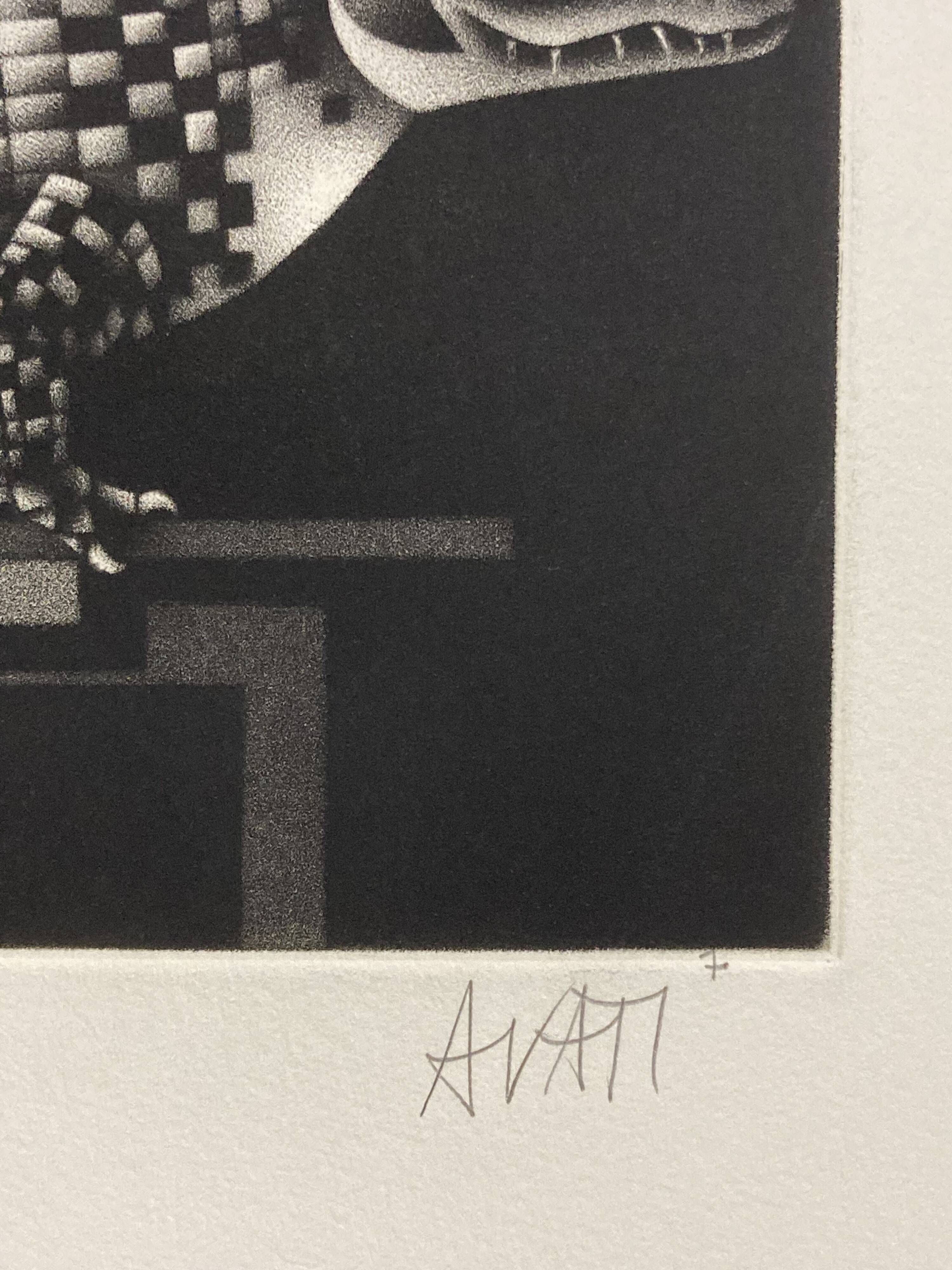 Mario avati (1921-2009), alligator, black and white, 1970