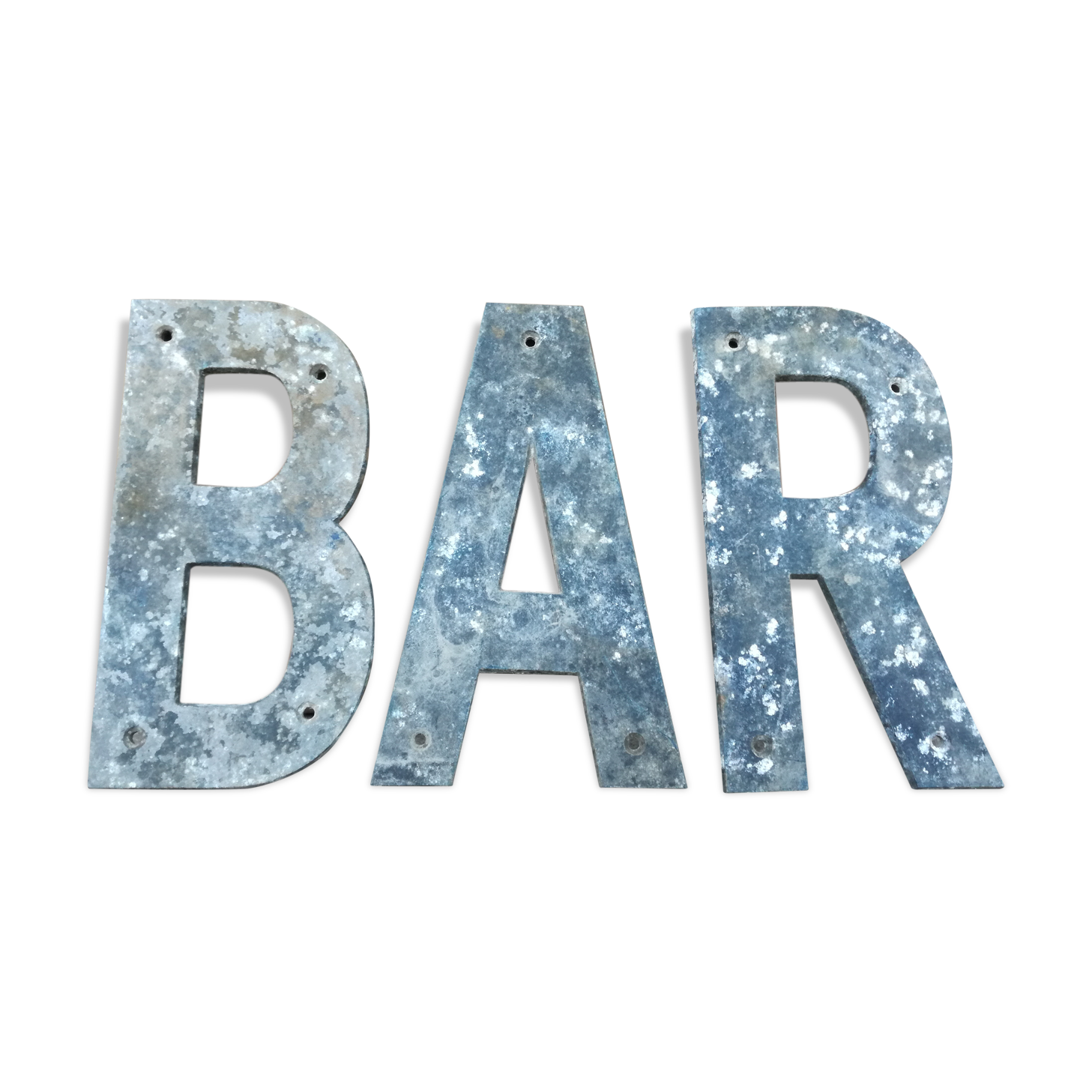Bar en lettres métalliques vintage