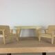 Table et chaises bois pour poupées, jouet d'enfant