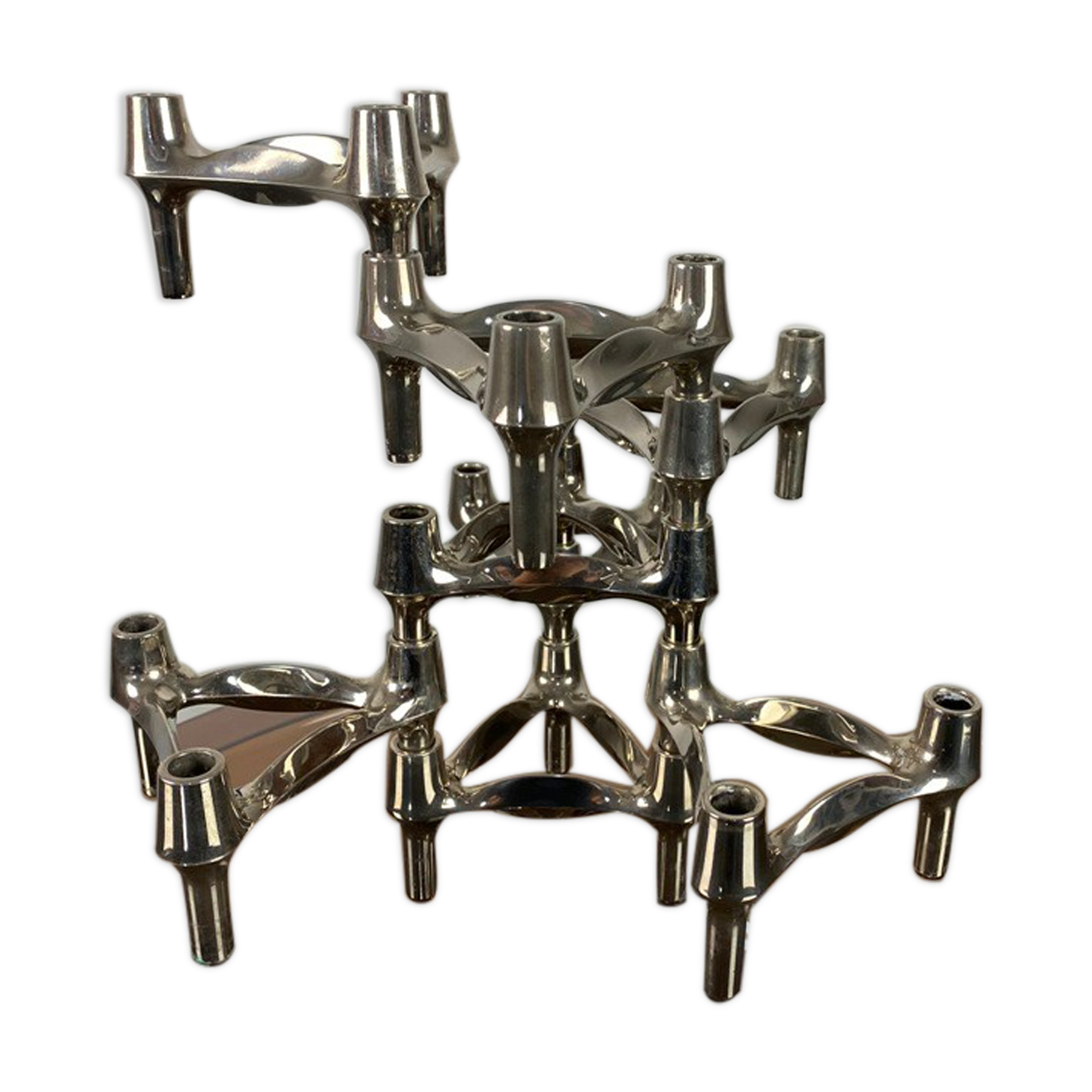 Lot of 8 BMF Nagel 1970 modular candlesticks