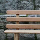 Large bench with solid wood backrest, 1930 Brittany