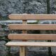 Large bench with solid wood backrest, 1930 Brittany