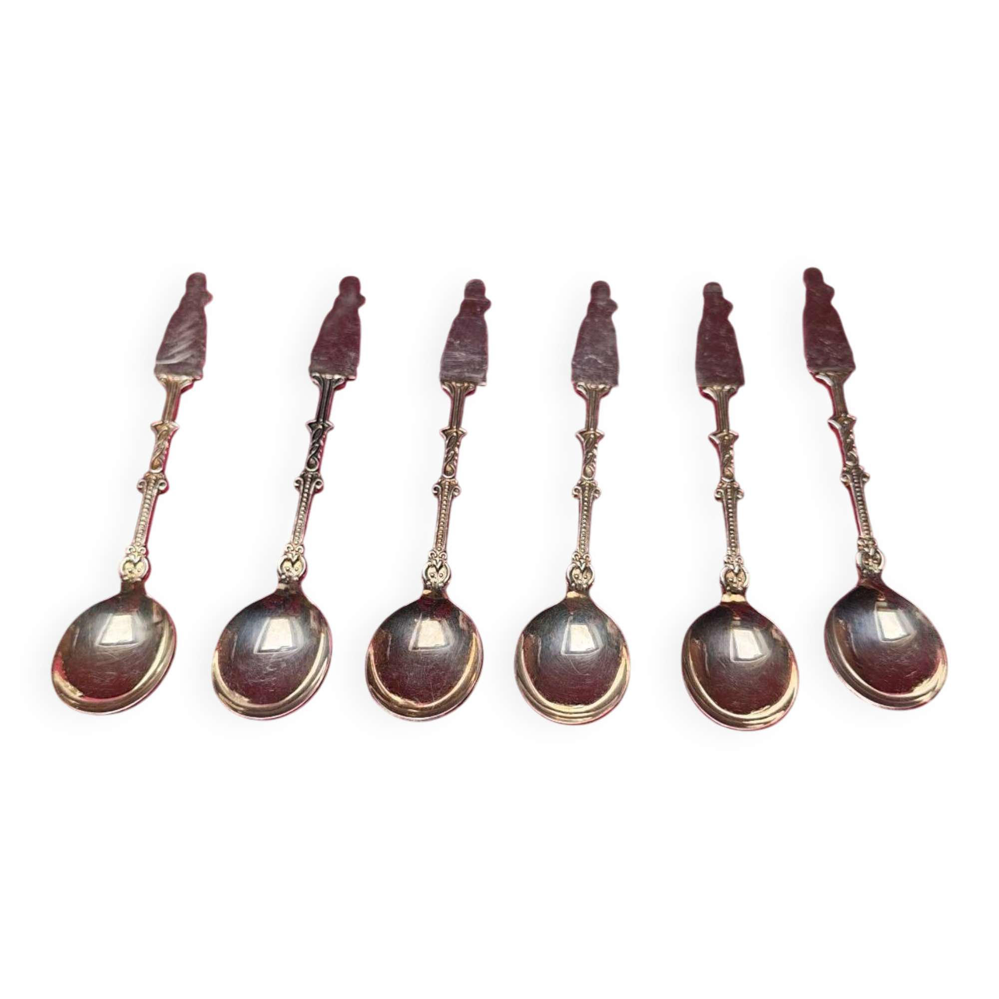 Set of 6 vintage silver-plated mocha spoons – Mark 90