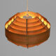 Pine veneer pendant light T510 "Glade" by Hans-Agne Jakobsson for Ellysett AB, Sweden 1960s.