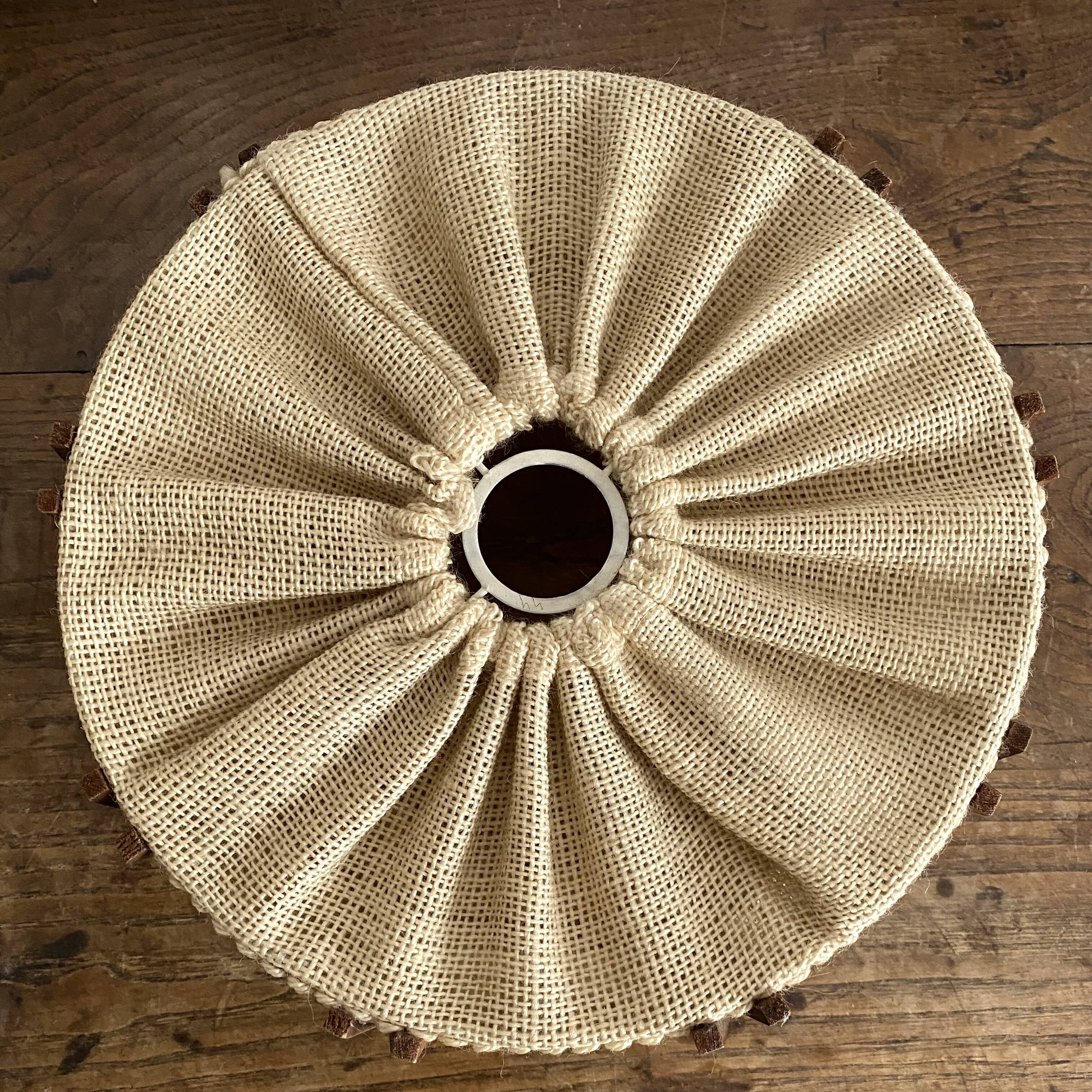Abat jour scandinave à suspendre en bois et jute