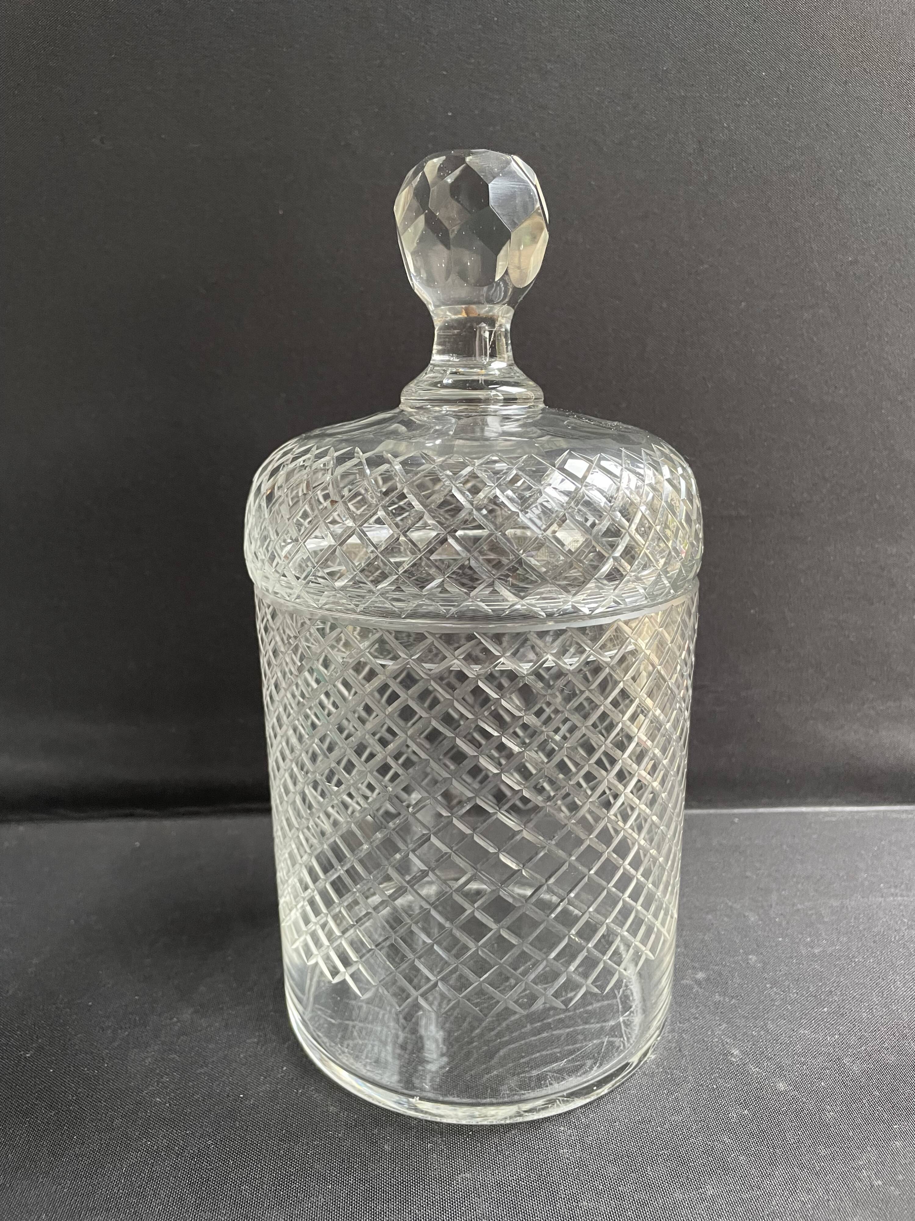 Cut crystal covered pot attributed to Saint Louis