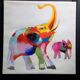 Oil on canvas elephant 58 cm x 58 cm