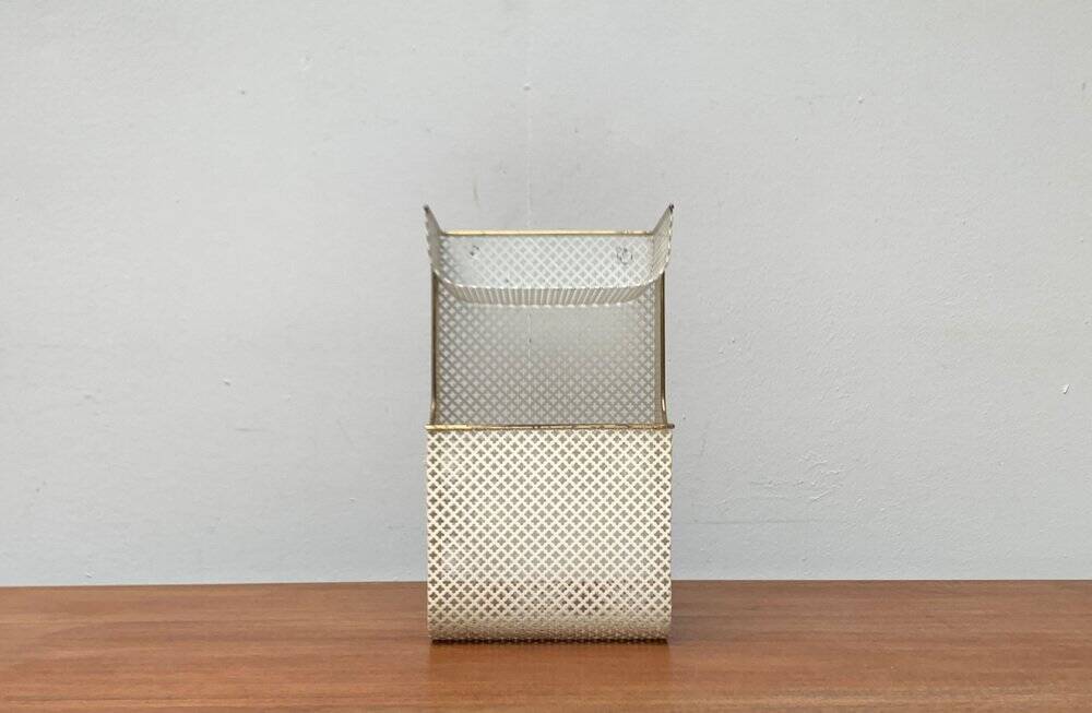 Perforated metal shelf from the mid-century, 1950s.