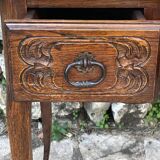 Louis XV style carved solid oak writing table, 19th century