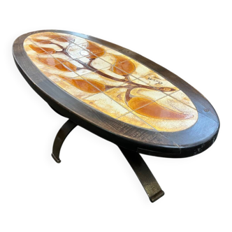 Vallauris coffee table signed "Dan"