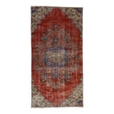 Turkish Anatolian Handmade Vintage Area Rug 246 cm x 130 cm