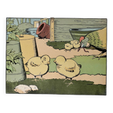 Old humorous satirical illustration of animals (chicks) - 1930