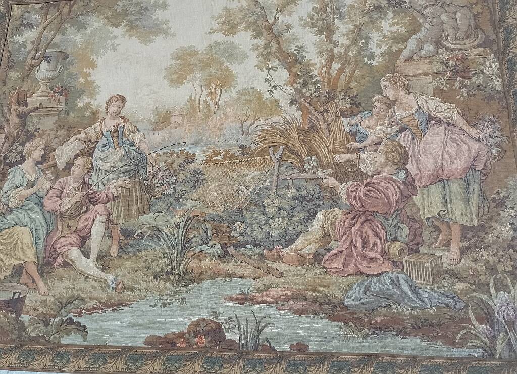 French Tapestry Medieval Romantic Scene Wall Tapestry 140 cm x 113 cm
