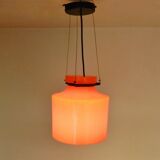 Suspension structure ondulée en verre orange 1970s