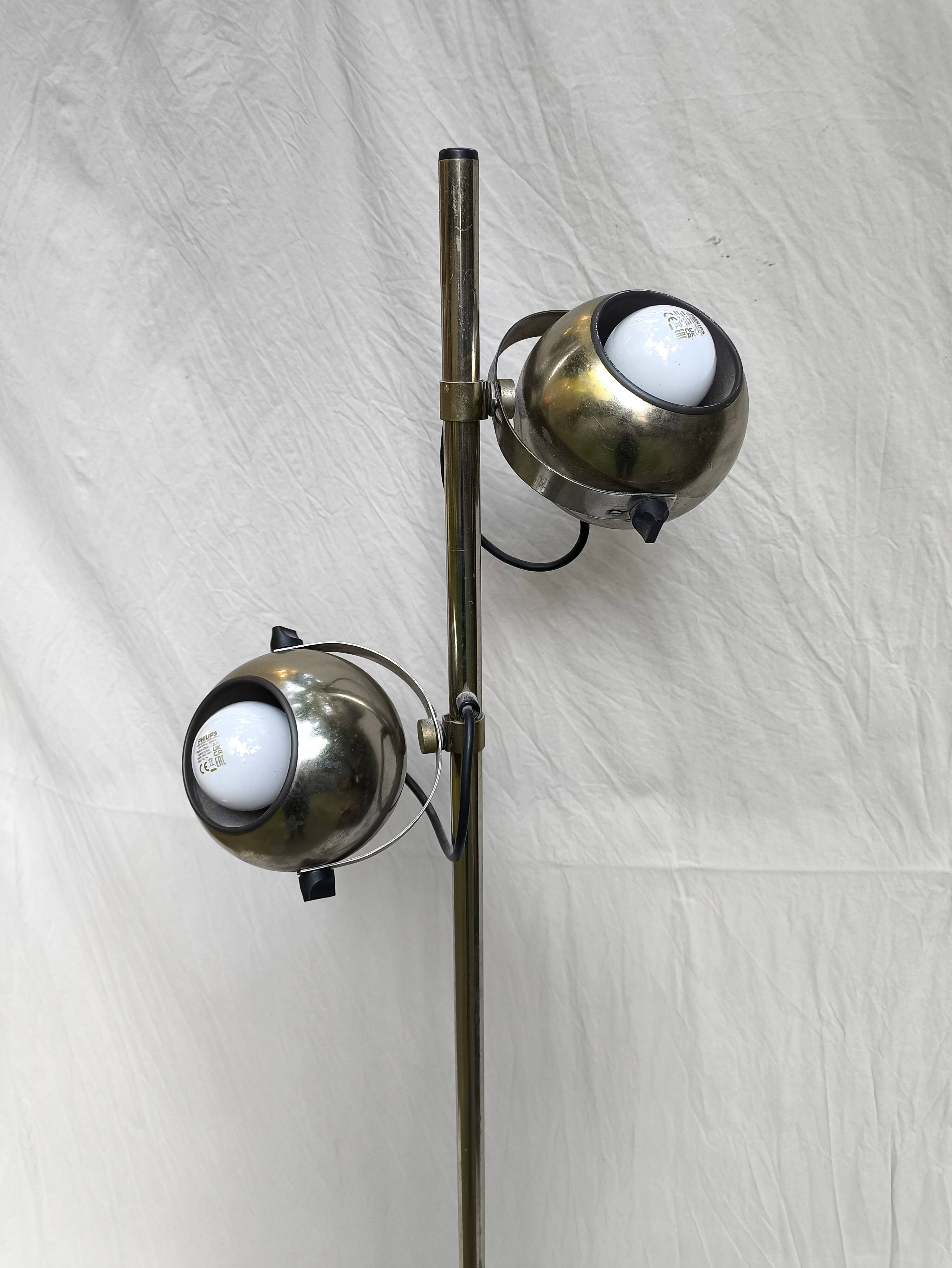 Vintage eyeball chrome floor lamp 1970