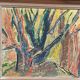 Original Swedish Oil on Panel – “Trees (Abstract Composition)” by Alam