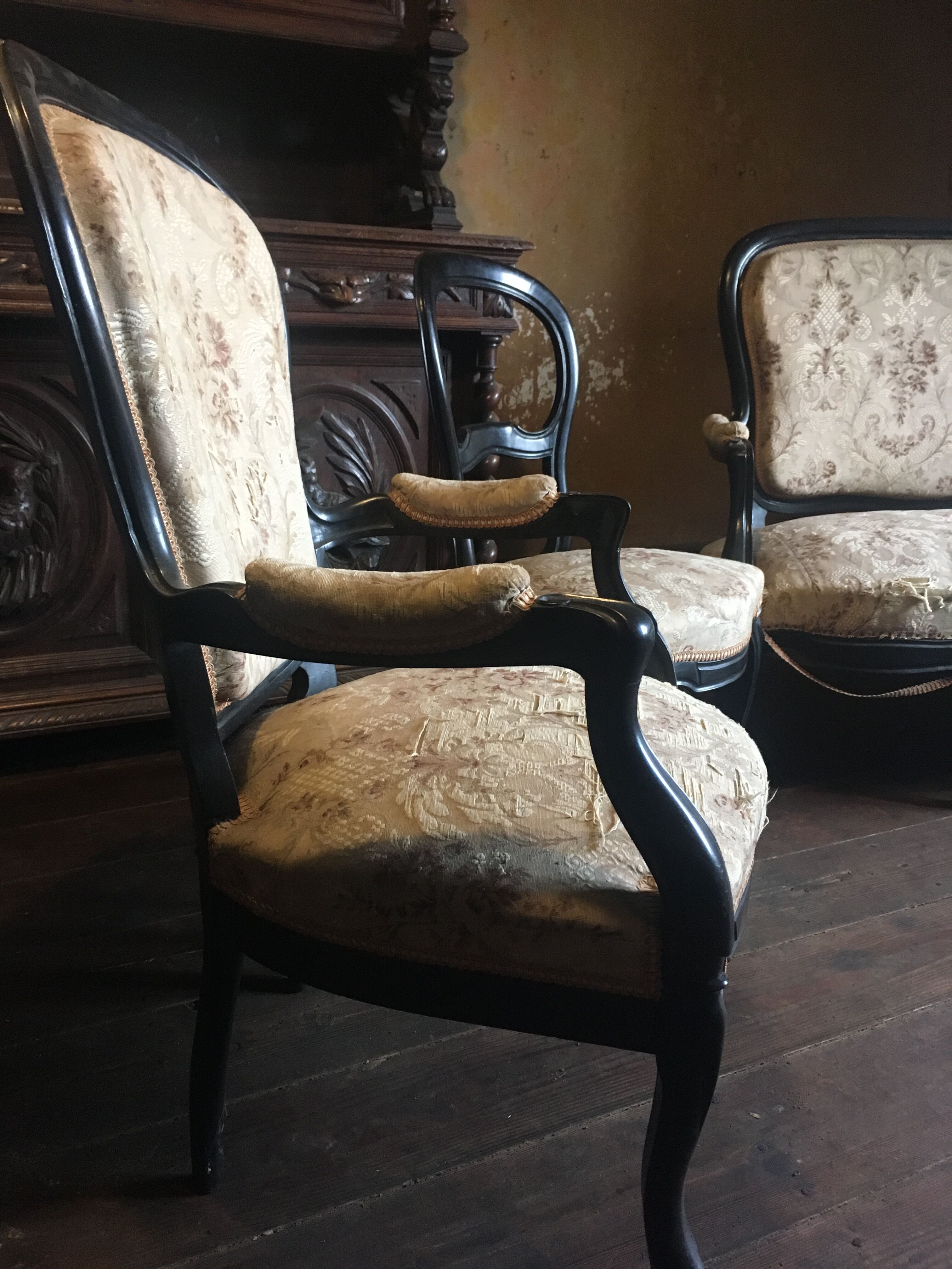 Bench and chairs style Napoleon III