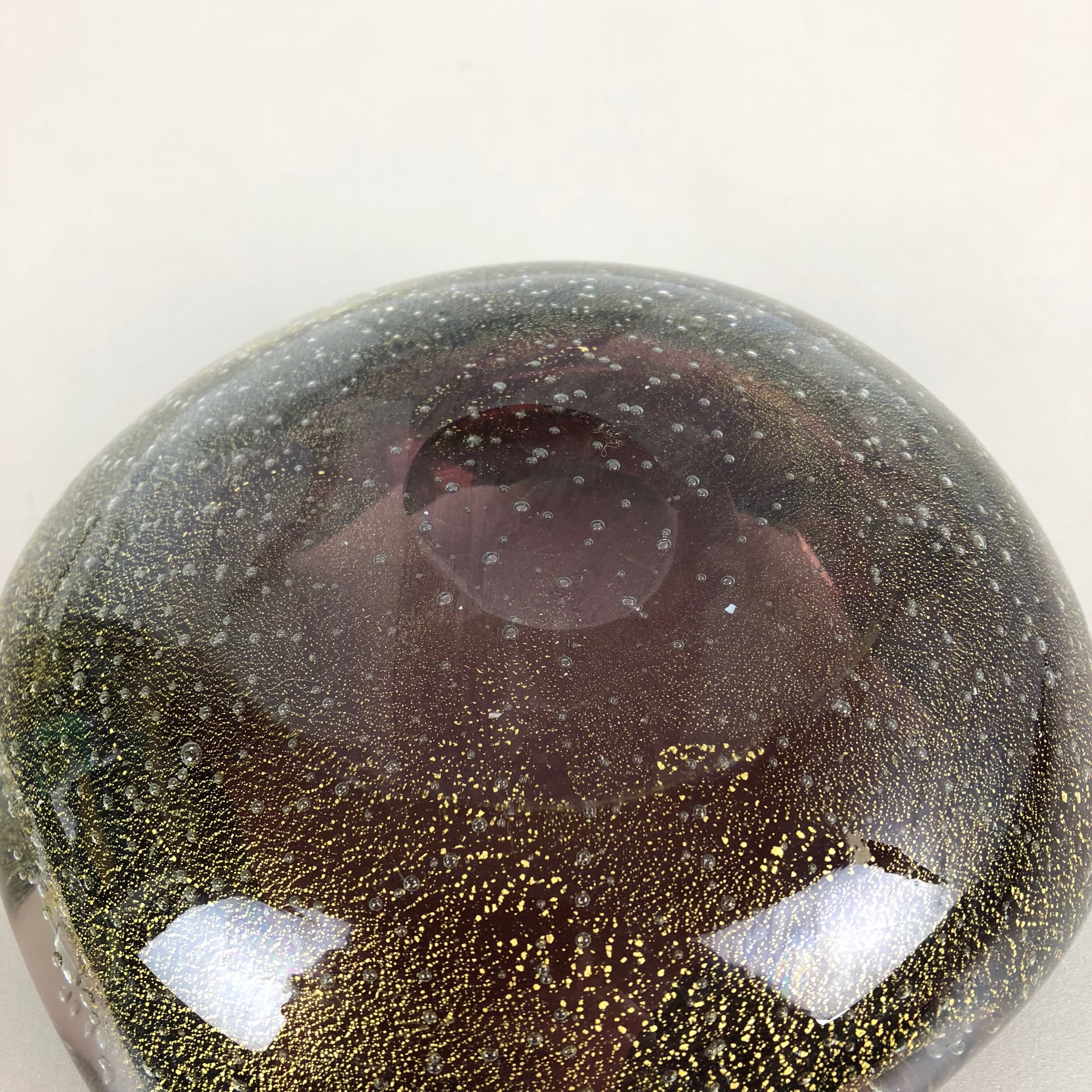 Murano glass ashtray "Golden Dust", Italy, 1970