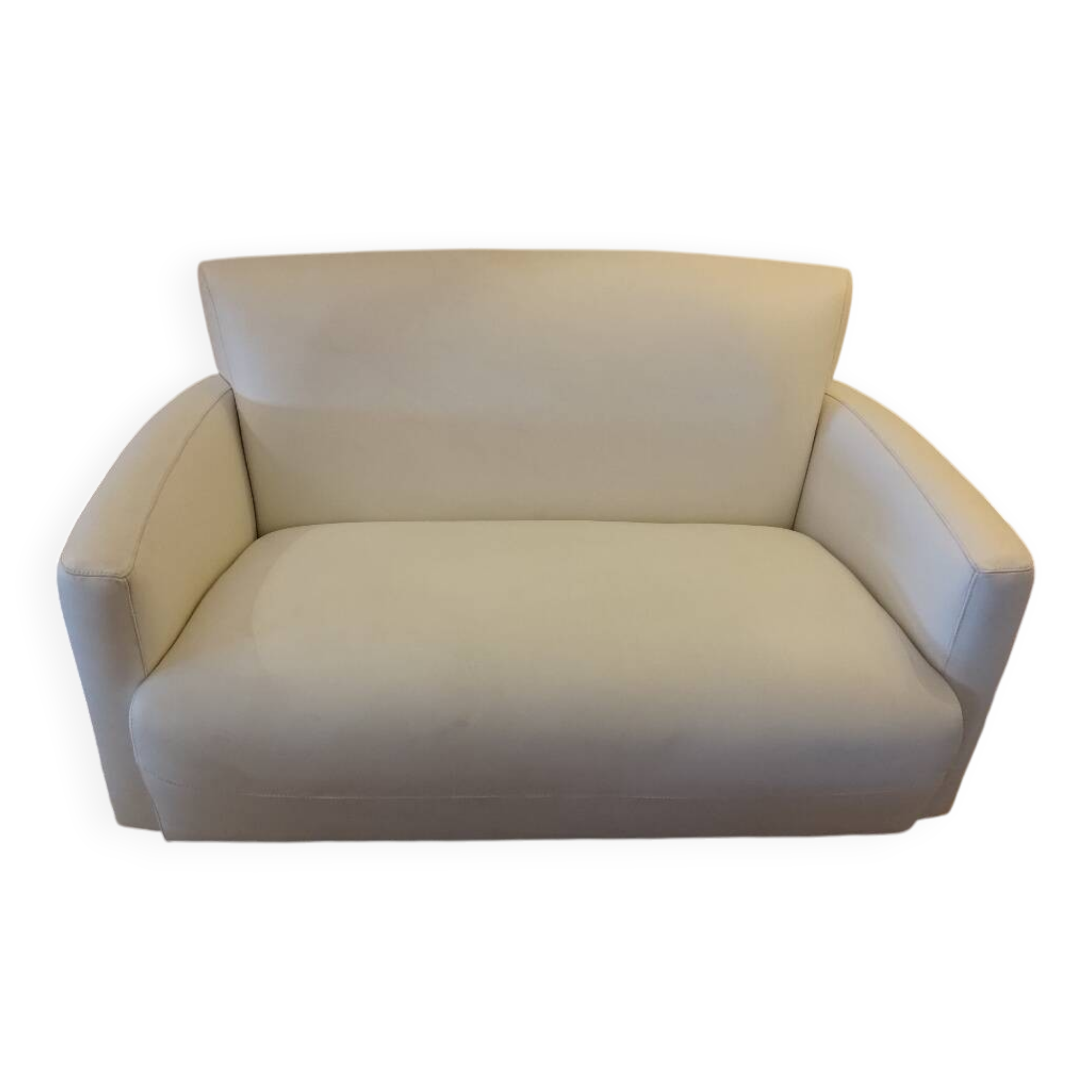 White leather sofa