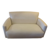 White leather sofa